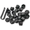 QPINGH 20PCS Car Wheel Nut Caps, 19mm Universal Lug Nut Covers Bolt Caps, Auto Hub Screw Protector with Remover Tool, Black view 1