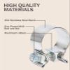 bylikeho Stainless Steel Exhaust Clamp, Narrow Band Muffler Seal,Car Accessories Narrow Band Muffler Clamp,Use for Exhaust System (1.75 inch) view 3