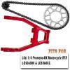 hopsupRC Upgrades Parts Manganese Steel Roller Chain&Rear Swing Arm& Rear Hub Chain Sprocket Gears&Steel Front Sprocket for L0Si 1/4 Promoto-MX Motorcycle RTR FXR,Red with Silver view 2