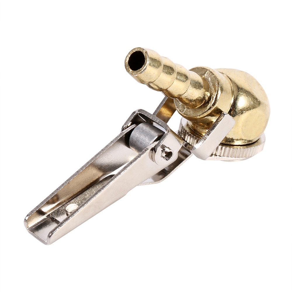Pissente High Strength Clip On Ball Foot Air Chuck Tire Inflator Gauge Fitting Tool, Made of Zinc Alloy Plating Copper Material, Universal Quick Connector for Tire Valve