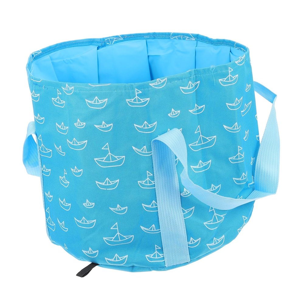 WOONEKY 1pc Foldable Water Bucket Foot Bath Basin for Easy Soaking Portable Travel Wash Basin Double Handles for Car Washing and Fishing