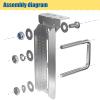 4 PCS 8" Galvanized Swivel Top Bunk Bracket Kit for 3" x 1.5", 3" x 2 " and 3" x 3" Boat Trailer Crossmember, Boat Trailer Bunk Brackets, Square U-Bolts view 4