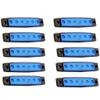 cciyu 10x 3/8" 6 Led Blue Light LED Marker Clearance Indicator Light Front Rear Tail Lamp Amber LED Side Marker Lights Heavy Truck Lighting Trailer Truck Trailer RV Cab Boat Bus Lorry view 1