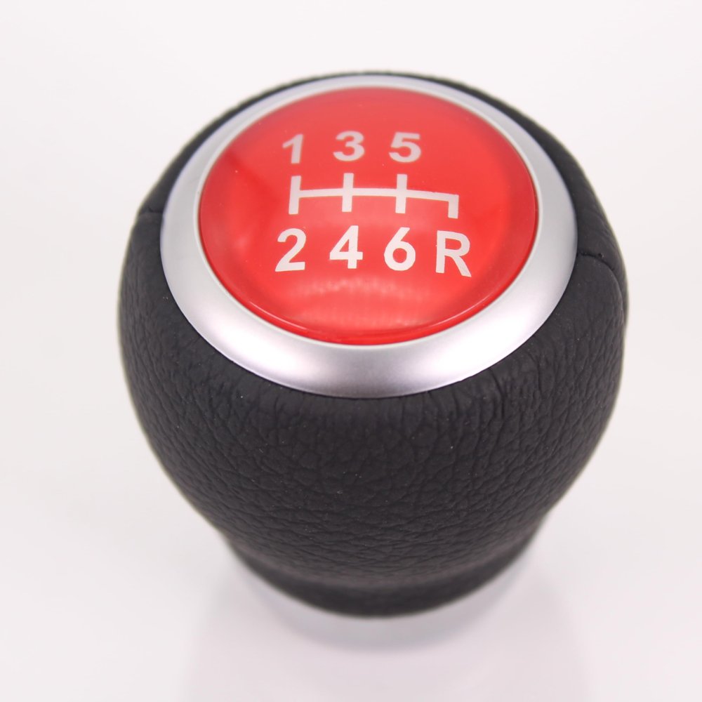 CHELANGHU 6 Speed Leather Gear Stick Shift Knob for 2015 2016 2017 2018 2019 2020 2021 2022 Subaru WRX/STI Shift Knob,35022VA020(Red)