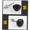 GLEAVI 2pcs Mini Push Button Hood Lock Set Aluminum Alloy Engine Bonnet Lock Wear-Resistant Heat-Resistant Secures Engine Bay for Automotive Recreational Vehicles Black view 2
