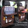 TEDATATA Foldable Car Backseat Organizer, Multifunctional Leather Storage Bag, with Dining Table & 7 Storage Pockets, Protector Kick Mats, Easy to Clean view 3
