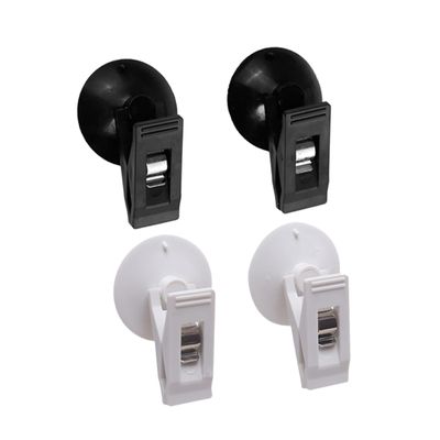 Mikinona 2pair Car Curtain Clamp Clips Multifunctional Suction Cup Holders for Cards and Photos Lightweight and Portable for Car Interior Use Black and White