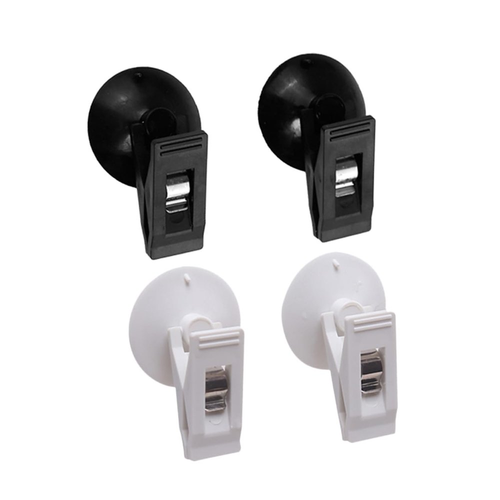 Mikinona 2pair Car Curtain Clamp Clips Multifunctional Suction Cup Holders for Cards and Photos Lightweight and Portable for Car Interior Use Black and White