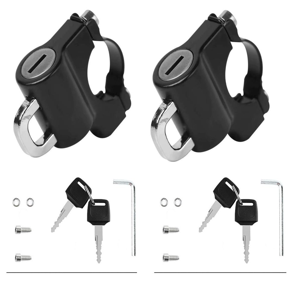 2 Pcs Motorcycle Helmet Lock.Bicycle Helmet Lock,Scooter Lock.Anti Pry Safety Lock.Waterproof and Rustproof Fixed Helmet Accessories for 22-28mm