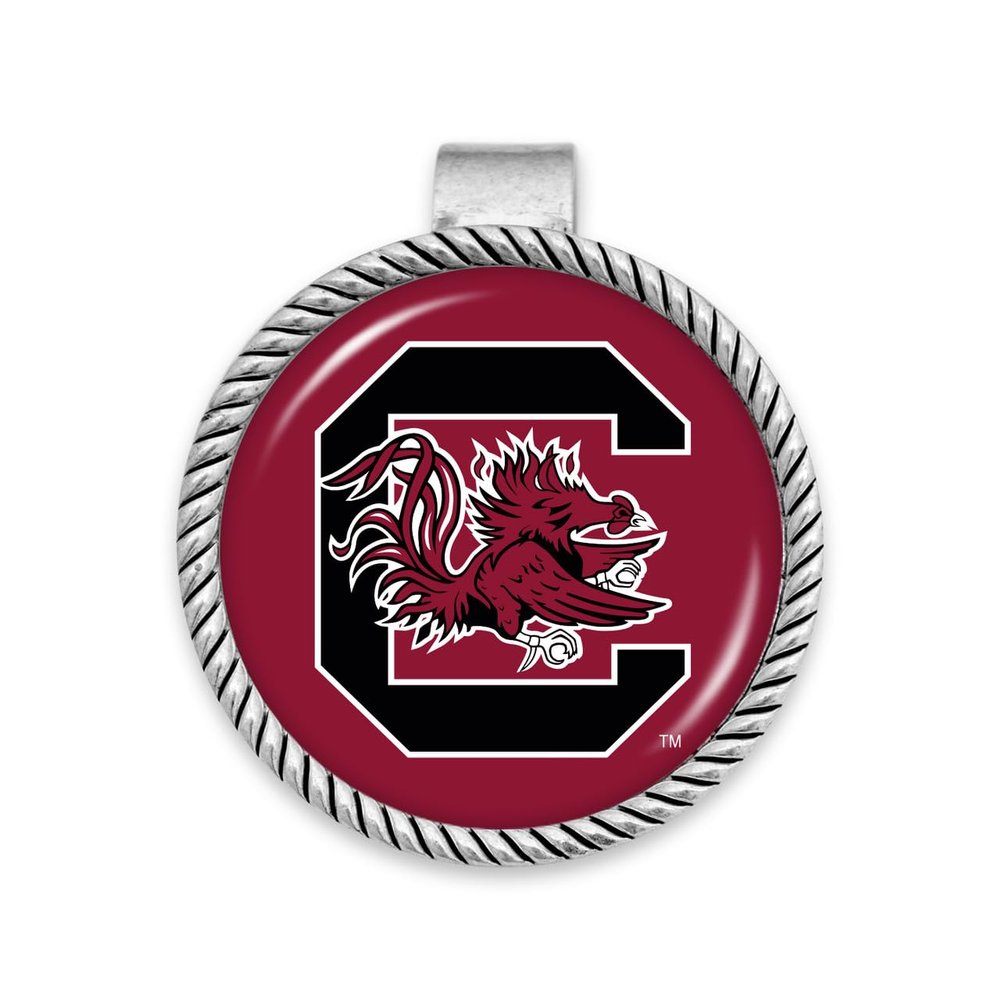 From the Heart South Carolina Gamecocks Circle Visor Clip Licensed Car Truck Vehicle Accessory USC, Silver
