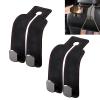 Ketson Car Headrest Hooks, Rear Seat Organizer, Leather Hooks for Wallets, Bags and Cell Phones (Black-2Pc) view 1