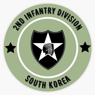 2nd Infantry Division South Korea Green Window Bumper Sticker Decal 5"