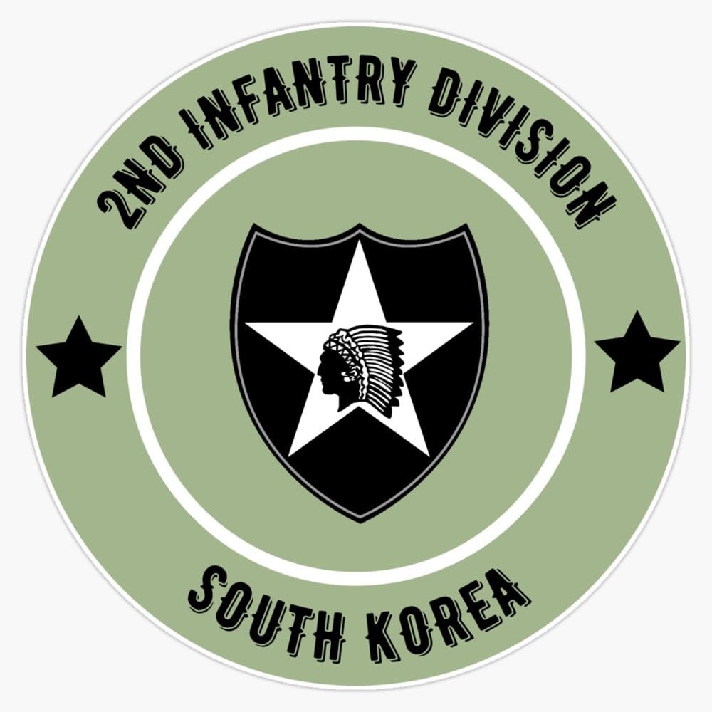 2nd Infantry Division South Korea Green Window Bumper Sticker Decal 5"