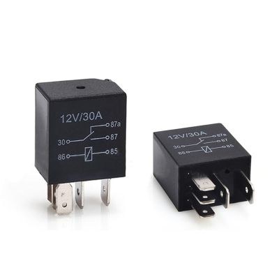 RUNSIBA DC 12V 30A 5 Terminals Car Van Motorbike Boat Lamp Relay Black Silver Tone