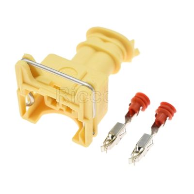 ImBros 1-20Set 2 Pin/Way EV1 Junior Power Timer JPT Jetronic Kits Fuel Injector Plug Connector 282189-1 Orange Blue Green Black Fit Compatible Car (Color : Yellow, Size : 20Set)