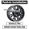 Rheedal 4Pcs 3.74" OD 4.33" H Trailer Wheel Center Caps with Removable Top view 4
