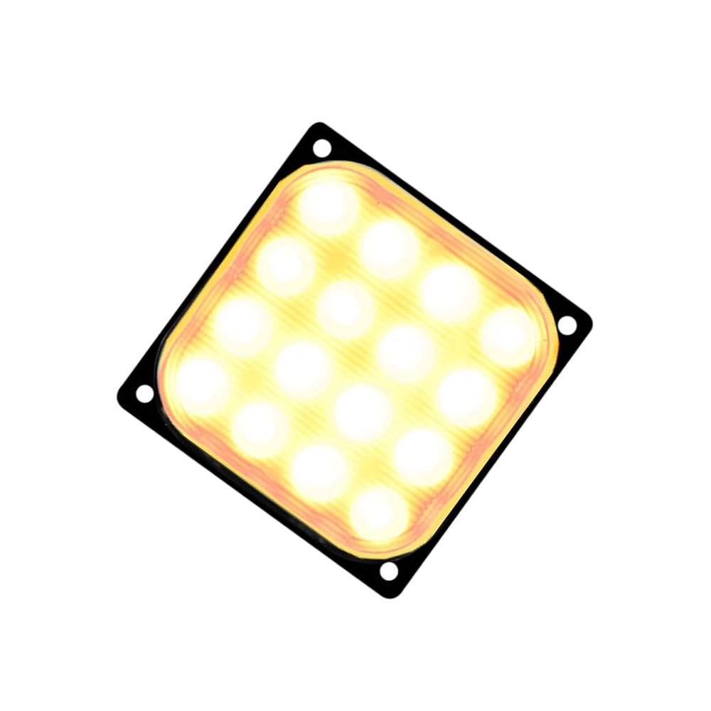 KACEPAR Emergency Strobe Lamps Amber Light, Clear Lens 16-LEDs 12V-24V Cars Trucks Universal Fit, Surface Mount Flashing Lights for Truck Car Vehicle Waterproof