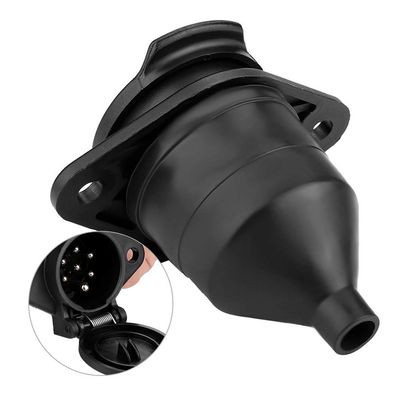 Keenso 7 Pin Trailer Connector - Plastic Clip 7 Way Trailer Plug for and Truck Lights, for New Towbars and Replacements, Brass Pins, Plug and Play