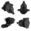 Keenso 7 Pin Trailer Connector - Plastic Clip 7 Way Trailer Plug for and Truck Lights, for New Towbars and Replacements, Brass Pins, Plug and Play view 4