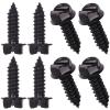 Black License Plate Screws Rust-Proof Finish 8 Pcs | Premium Eco-Friendly Srews for Front & Rear Plates, Lead-Free & Nickel-Free, Anti-Rattle Bolts for Domestic Vehicle view 1