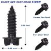 Black License Plate Screws Rust-Proof Finish 8 Pcs | Premium Eco-Friendly Srews for Front & Rear Plates, Lead-Free & Nickel-Free, Anti-Rattle Bolts for Domestic Vehicle view 2