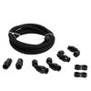 LokoCar 6AN PTFE Fuel Line Kit 10FT AN6 E85 Fuel Hose Fitting Kit Black view 1