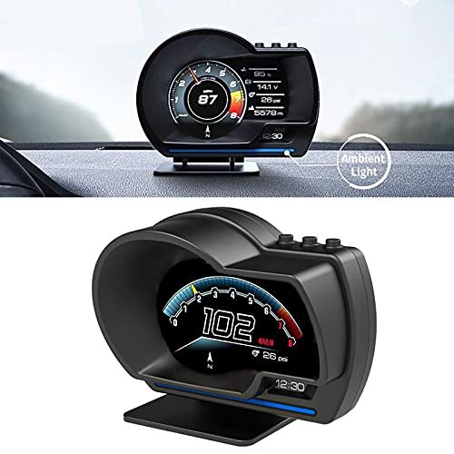 HUD OBD2 Speedometer with LED Lighting Turbo RPM Alarm Smart Gauge for Car Truck