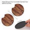 Car Cup Holder Coasters 2 Pack Brown Wood Grain Printed Waterproof Insert Car Coasters Cup Holder Pad with A Finger Notch for Most Vehicles view 3