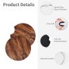 Car Cup Holder Coasters 2 Pack Brown Wood Grain Printed Waterproof Insert Car Coasters Cup Holder Pad with A Finger Notch for Most Vehicles view 4