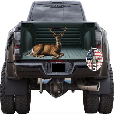 GRAPHIX EXPRESS Truck Tailgate Wrap for Pickup Trucks Tailgate Decal Tailgate Decals for Pickup Trucks Truck Decals and Graphics Decals for Trucks (T361 Deer)