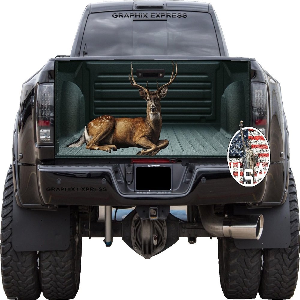 GRAPHIX EXPRESS Truck Tailgate Wrap for Pickup Trucks Tailgate Decal Tailgate Decals for Pickup Trucks Truck Decals and Graphics Decals for Trucks (T361 Deer)