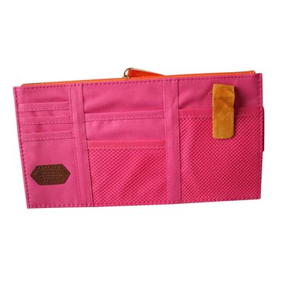 GLEAVI Car Cd DVD Visor Organizer Holder Bag Detachable Multi-Purpose Storage for Discs Phone Cards Stylish Rose Red with Random Color Zipper for