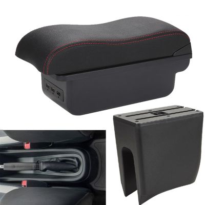 FALMDCQ Compatible with Dacia Spring, Car Armrest Box Curved Center Console Panel Cushion Memory Foam Multi-function Card Slot Booster Pad,B3 Red line
