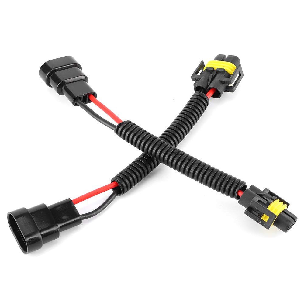 Majatou 2Pcs Adapter Extension Wire, 9005/9006 Male to H11 Female Bulbs Adapter Conversion Wire Connector, Pre Wiring Socket for Car