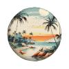 DXTKWL Spare Tire Cover 14 inch Vintage Tropical Palm Tree Beach Waterproof Dust-Proof Tire Covers Sun Protection Automotive Wheel Covers Fits for Trailers Cars Trucks RV Camper Jeep view 2