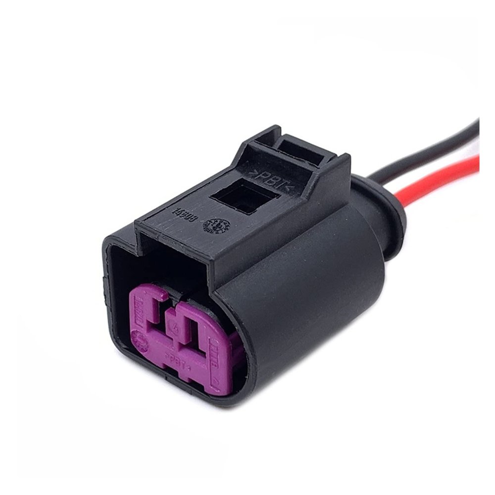 BUIEX 2Pin Car Engine Speaker Housing Sensor Plug Wire Harness Auto Waterproof Electronic Connector Compatible with Magotan Sagitar 1J0973772