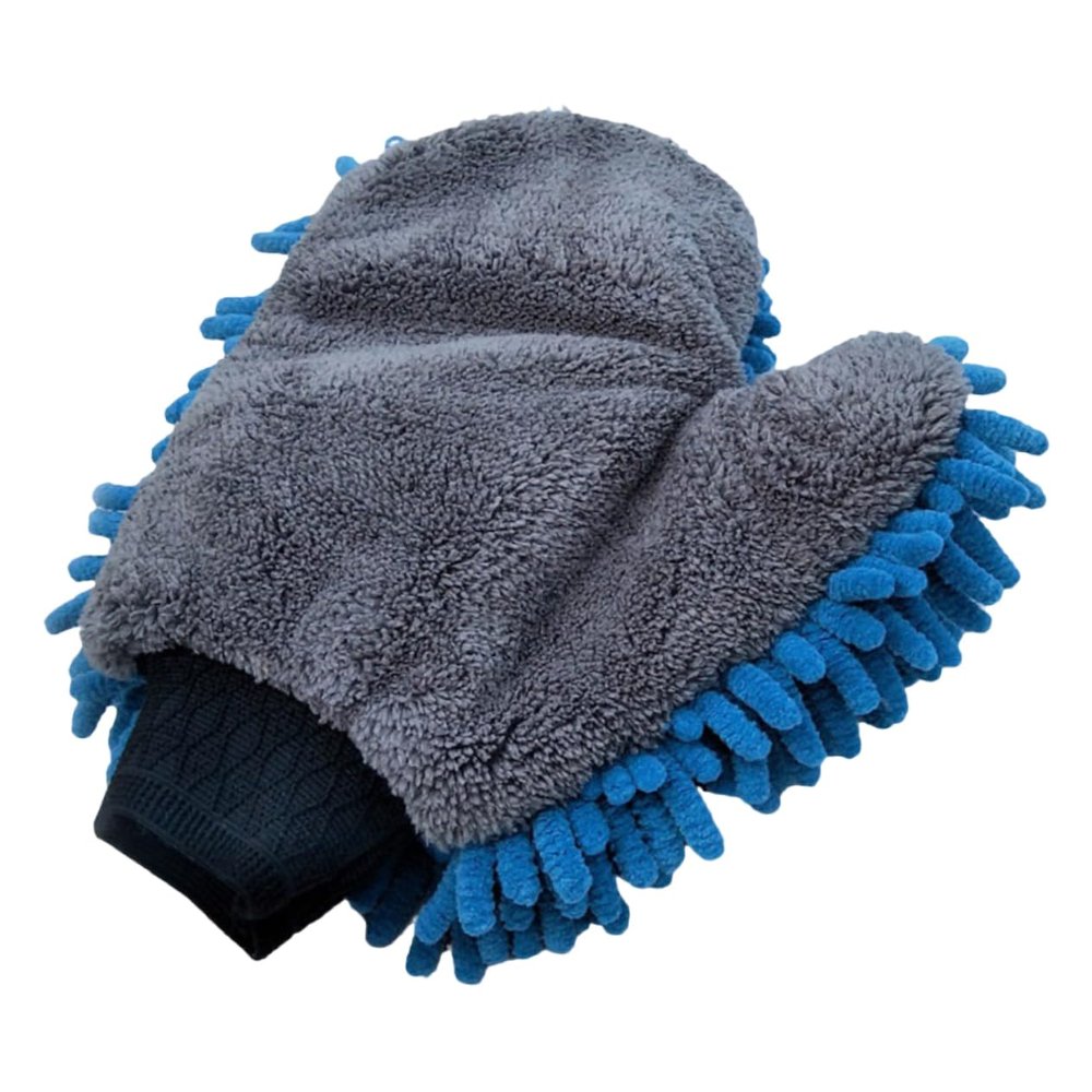 FRCOLOR Chenille Car Wash Mitt Quick Dusting Gloves for Car Truck Motorcycle Boat Rv Lint- Scratch- Strong Water Absorption Fits Adults