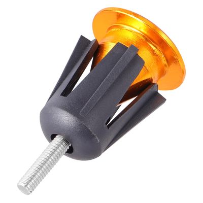 KOMBIUDA 1pair Aluminum Alloy Bike Handlebar End Plugs Wrench Easy to Install Handlebar Caps for Road and Mountain Bikes Golden