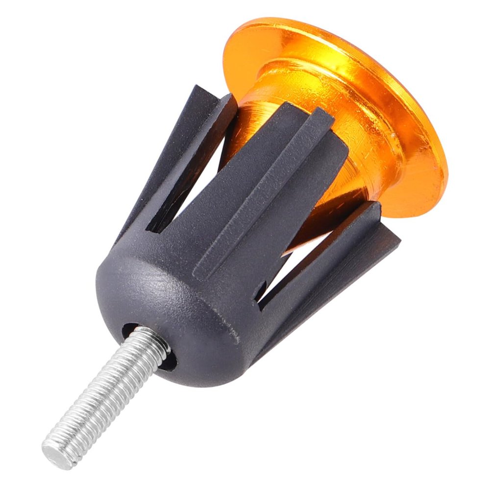 KOMBIUDA 1pair Aluminum Alloy Bike Handlebar End Plugs Wrench Easy to Install Handlebar Caps for Road and Mountain Bikes Golden