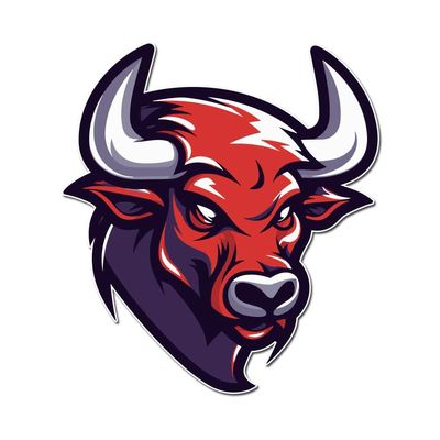 Furious Red Bull 8 inch Full Color Indoor Outdoor Vinyl Decal
