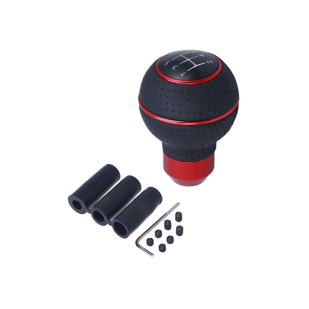 JECOMPRIS 5-Piece Manual Gear Shift Knob Set for Aluminum Alloy Car Knob Replacement