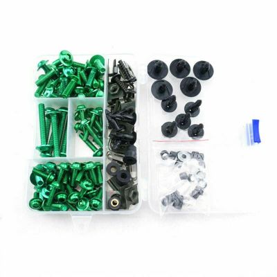 FIGULI Bodywork Screws Motorcycle Accessories 200x Fairing Body Bolts Kit Screws Clip for Kawasaki for Ninja EX250/250R All Year (Color : Green)