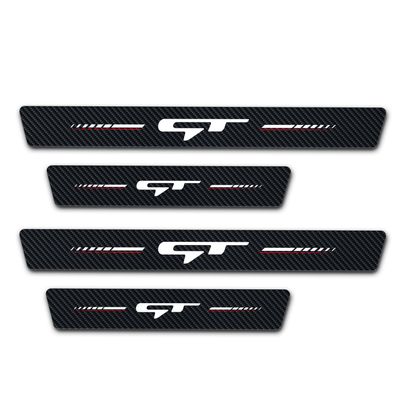 Annloysky 4Pcs Door Sill Protector for Kia K3 Cerato 2021-2024 GT, Carbon Fiber Door Sill Stickers, Front Rear Door & Trunk Sill Plate Guards Auto Accessories