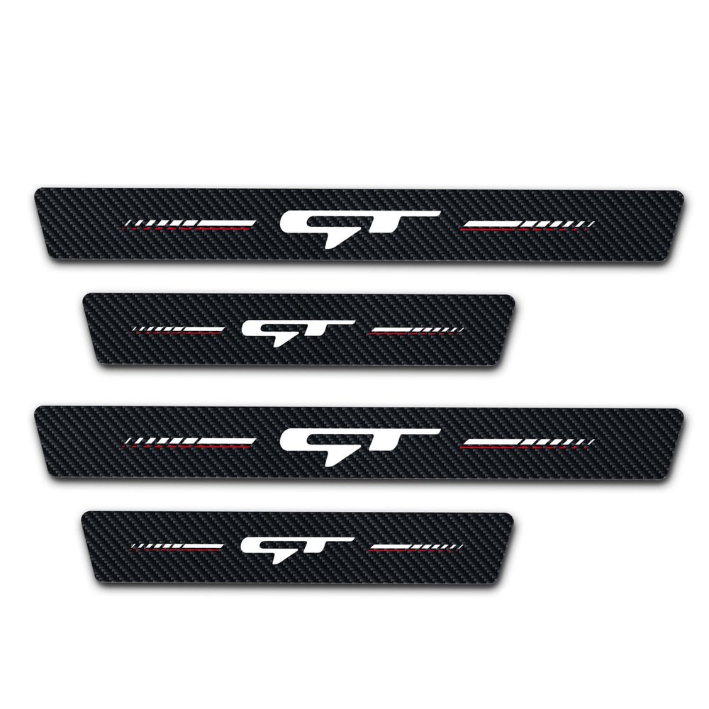 Annloysky 4Pcs Door Sill Protector for Kia K3 Cerato 2021-2024 GT, Carbon Fiber Door Sill Stickers, Front Rear Door & Trunk Sill Plate Guards Auto Accessories