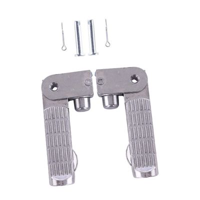 HEALLILY Alloy Electric Vehicle Foot Pegs Durable Footrest for Comfortable Riding Lightweight Design with Large Stepping Area for Long Distance Travel Silver