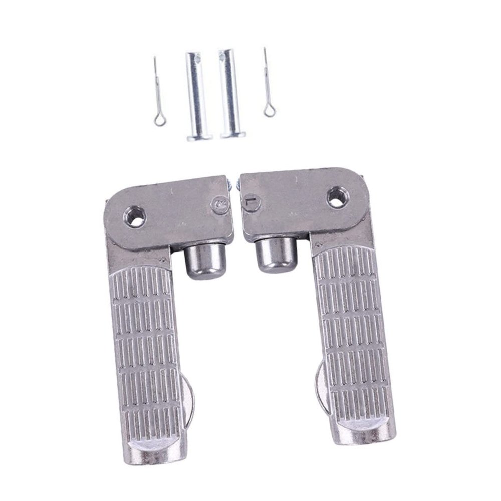 HEALLILY Alloy Electric Vehicle Foot Pegs Durable Footrest for Comfortable Riding Lightweight Design with Large Stepping Area for Long Distance Travel Silver