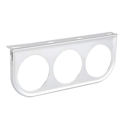 Dashboard Gauge Mount, Iron Triple Decorative Bracket for 52mm 2inch Gauges Silver, Car Meter Holder for Auto Customizers and Daily Drivers