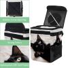 YTYVAGT Car Trash Can with Lid and Storage Pockets Leak-Proof Organizer,Multipurpose Trash Bin for Car,Black Cat Kitten view 2