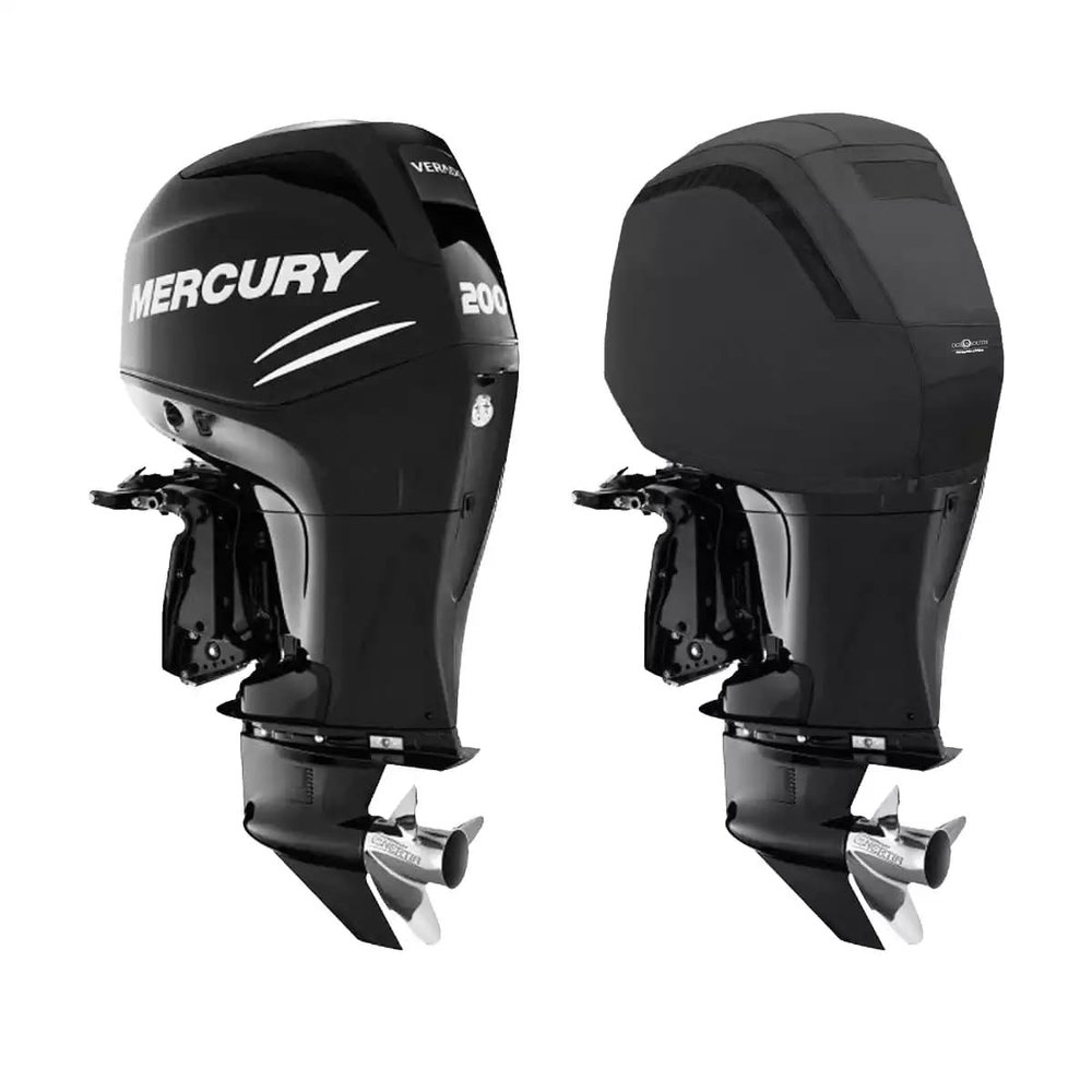 Oceansouth Custom Fit Vented Covers for Mercury Outboard Engines (Black, 135-200HP VERADO 4CYL 1.7L (from 2005 up to 2024))