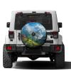 Delerain Spare Tire Cover with Backup Camera Hole Mountains Nature Scenery Wheel Covers Waterproof Dust-Proof UV Sun Universal Fit for Trailer RV SUV Truck (17 Inch for Diameter 31"-33") view 1